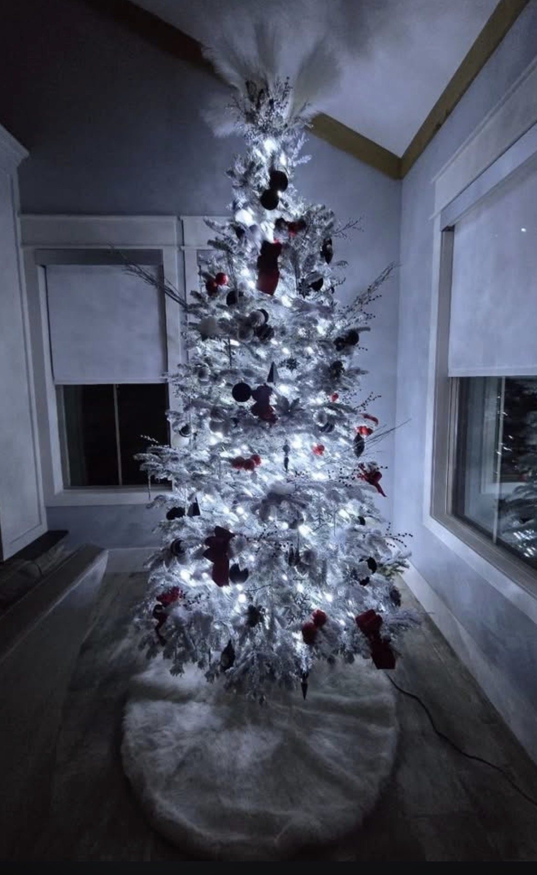 Custom decorated white Christmas tree